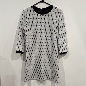 Papillon Black and White Geometric Dress